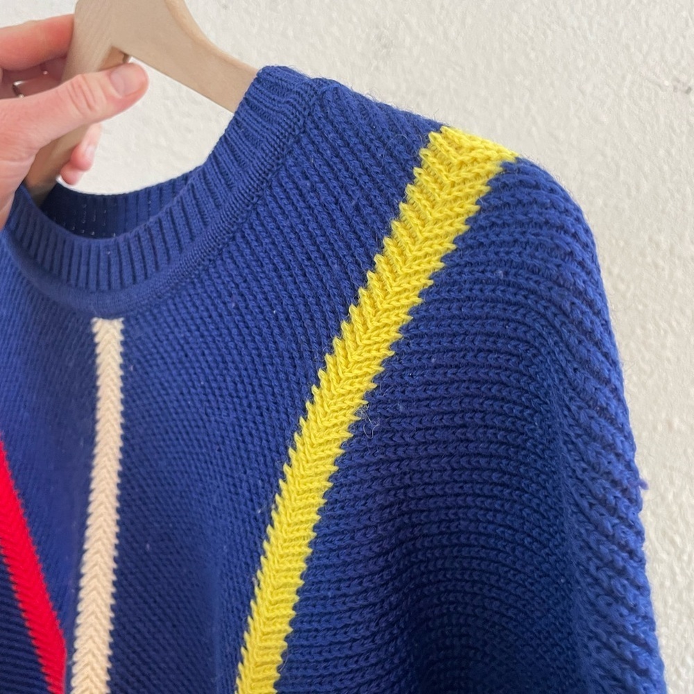 Vintage 80s Sweater with Red, Yellow & Cream Accents - Picture 7 of 15
